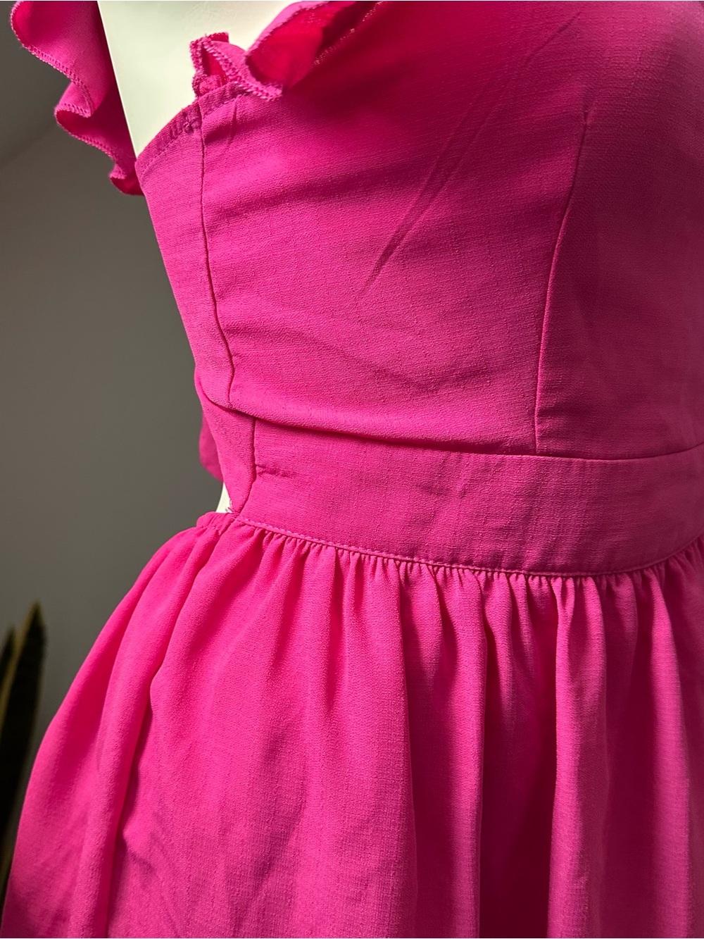 Open-Back Ruffle Sundress in Hot Pink - Picture 7 of 8